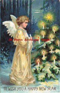 New Year, IAP No IAP07-1, Ellen Clapsaddle, Angel with Tree of Lighted Candles