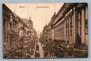 BERLIN GERMANY FIEDRICHSTRASSE 1913 ANTIQUE POSTCARD