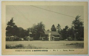 King's Cabins Rt. 1 Saco, ME Maine VTG Postcard Roadside America Cottages