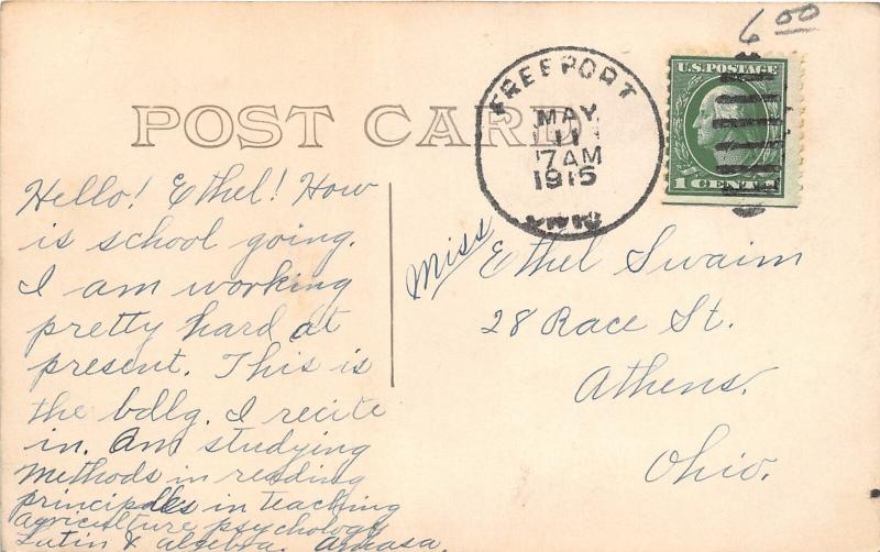 F11/ Freeport Ohio RPPC Postcard Harrison County 1915 High School