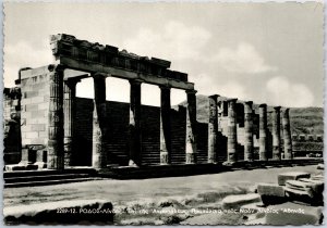 VINTAGE CONTINENTAL SIZED POSTCARD REAL PHOTO ACROPOLIS TEMPLE AT RHODES GREECE