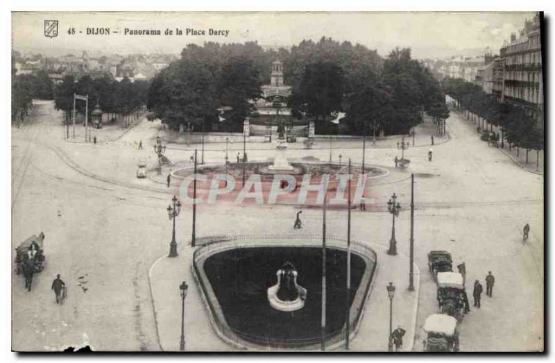 Old Postcard Panorama of Dijon Place Darcy