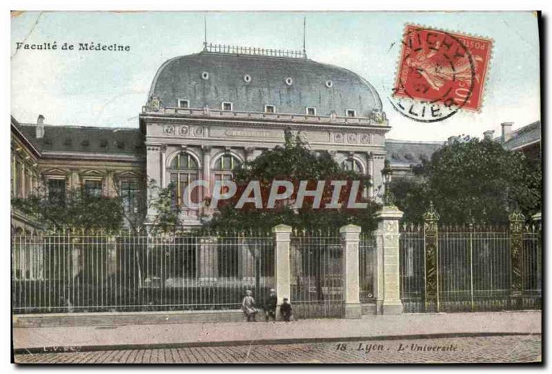 Old Postcard Lyon L & # 39universite Faculty of Medicine