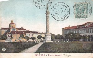 FERRARA PIAZZA ARIOSTEA ITALY POSTCARD EXCHANGE 1914