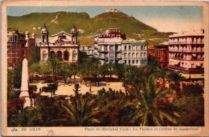 Algeria Oran Place du Marechal Foch Vintage Postcard C171