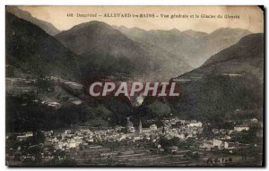 Old Postcard Dauphine Allevard General view and glacier Gleyzin