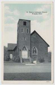 Holgate Ohio 1930-40s Postcard Holgate St. Peter's Lutheran Church Henry County