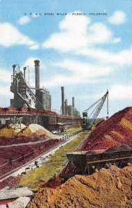 Pueblo, CO Colorado  C.F. & I. STEEL MILLS  Mining Industry  ca1940's Postcard