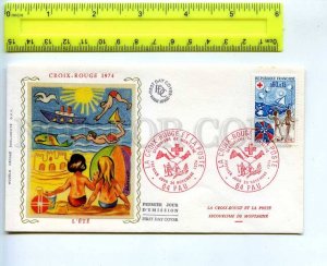 242319 FRANCE 1974 year RED CROSS Aid mountain FDC