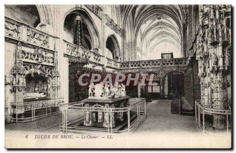 Brou Church Old Postcard The choir