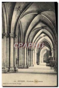 Old Postcard Bourges Cathedral Nave Side