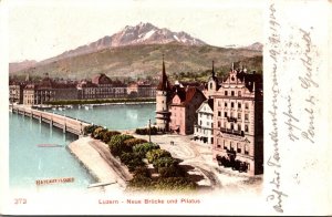 Switzerland Lucerne Neue Bruecke and Pilatus