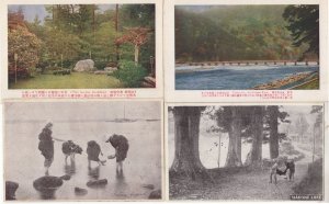 Japan Hakone Lake SunnyNikko Toshogu 8x Antique Japanese Postcard s