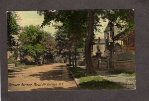 NY Terrace Ave Avenue Houses West Mt Mount Vernon New York Vintage Postcard