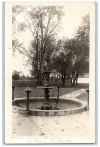 c1910's Fountain At Park Cedar Rapids Iowa IA RPPC Photo Posted Antique Postcard