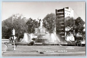 Zona Rosa Mexico City Mexico Postcard Diana Monument Fountain c1950's RPPC Photo