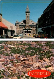 2~4X6 Postcards Fayetteville, AR Arkansas  WASHINGTON COUNTY COURTHOUSE & AERIAL