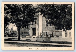 Exeter Ontario Canada Postcard View of High School c1940's Vintage Posted