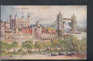 London Postcard - Artist View of The Tower of London  RS20129