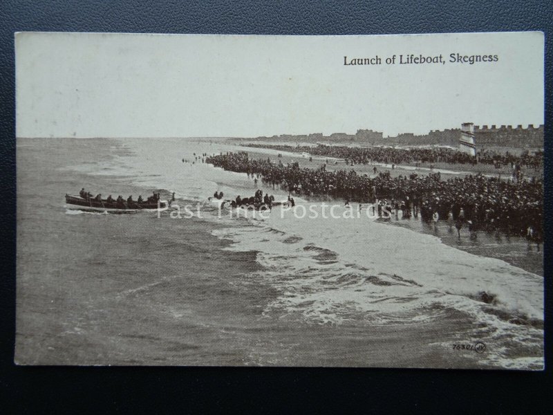 Lincolnshire SKEGNESS Launch of the Lifeboat c1913 Postcard by Valentine