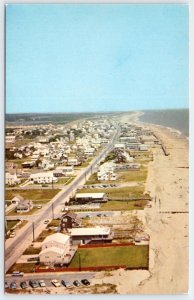1960's BETHANY BEACH DELAWARE AERIAL VIEW LOOKING NORTH HOUSES COTTAGES POSTCARD