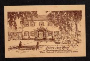 MA Seiler's 1812 House FRAMINGHAM CENTRE MASS Postcard