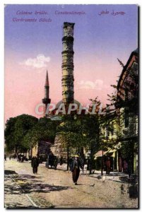Postcard Old Column brulee Constantinople Turkey