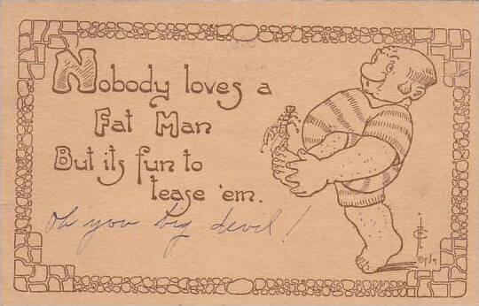 Fred Cavally Comic Verse Series Nobody loves a Fat Man 1912