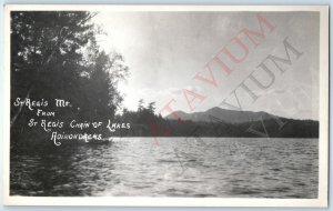 c1940s Adirondacks NY RPPC St. Regis Mountain Saranac Lake Chain Real Photo A193