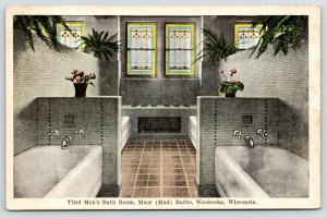 Waukesha Wisconsin~Mud Baths For Men~Tubs, Beveled Glass Windows, Planters 1920s 