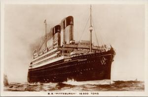 SS Pittsburgh Steamship Boat Unused Real Photo Postcard F10