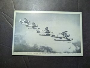 Mint USA Military Aviation Postcard Catapult Planes of Cruisers and Battleships