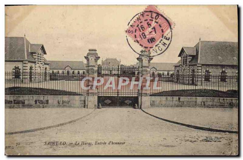 Old Postcard Saint Lo Stud Farm Entree D & # 39honneur Horse Militaria