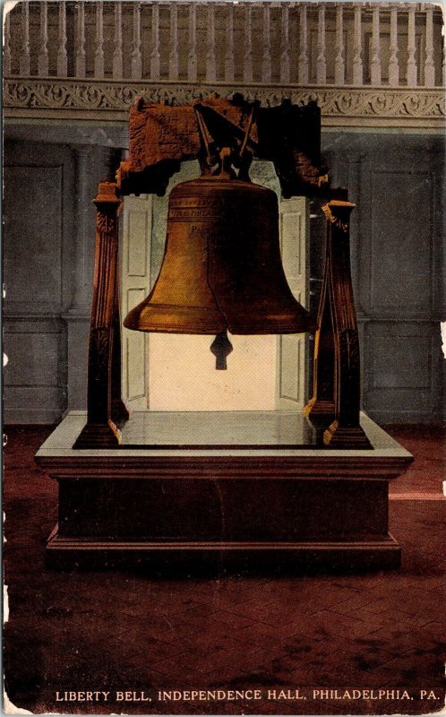 Liberty Bell Independence Hall Philadelphia PA Pennsylvania Antique Postcard UNP 