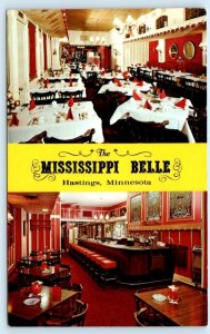 HASTING, Minnesota MN ~ Roadside MISSISSIPPI BELLE Restaurant 1969 Postcard