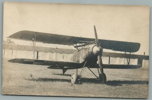 EARLY AVIATION WWI ERA BIPLANE aeroplane ANTIQUE REAL PHOTO POSTCARD airplane
