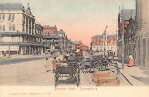 South Africa President Street Johannesburg Carts vintage postcard B934