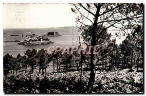 Old Postcard Carantec Finistere Ile Louet and the castle of Taurus