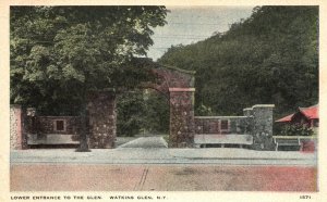 Vintage Postcard Lower Entrance To The Glen Watkins Glen International New York