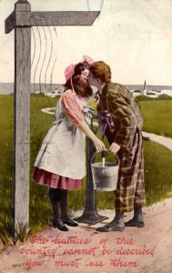 Romantic Couple Kissing 1909