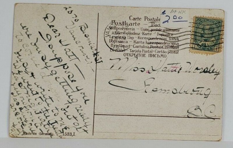 Victorian Couple Romance Courting Scene c1911 Postcard S8