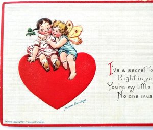 Valentines Postcard Frances Brundage Fairy Girl With Wings Fantasy Gabriel  414