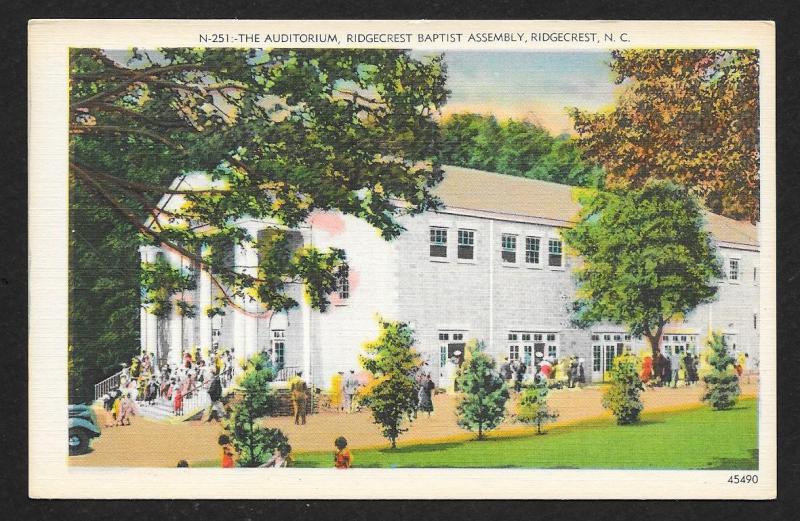 Church Goers Auditorium Ridgecrest Baptist Assembly North Carolina Unused c1940s