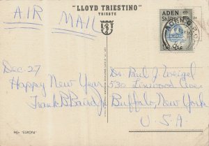 Lloyd Triestino Trieste-Steamership~1950s Photo Postcard from Aden Yemen