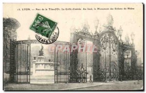 Old Postcard Lyon Parc De La Tete d & # 39Or The D & # 39Entree Grille at The...