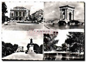 Postcard Modern Montpellier Herault Place de la Comedie the Chateau d'Eau Sta...