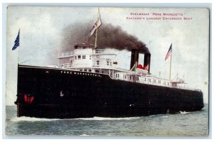 1910 Steamer Pere Marquette Chicago's Largest Excursion Boat Chicago IL Postcard