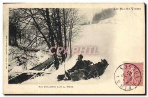 Old Postcard Customs Vosges Our customs in the snow