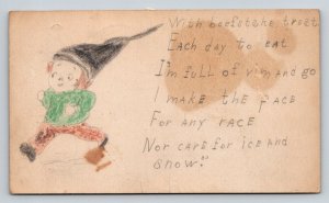 1913  North Scituate  Rhode Island  Jess E. Pierce Poem & Drawing Postcard