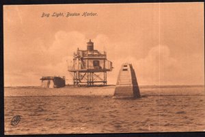 Massachusetts Bug Light BOSTON HARBOR Lighthouse - DB Divided Back
